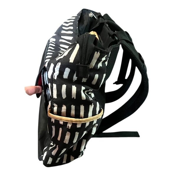 A.D. Sutton & Sons Black, White & Red Patterned Diaper Bag w/2 Insulated Pockets - Picture 3 of 12